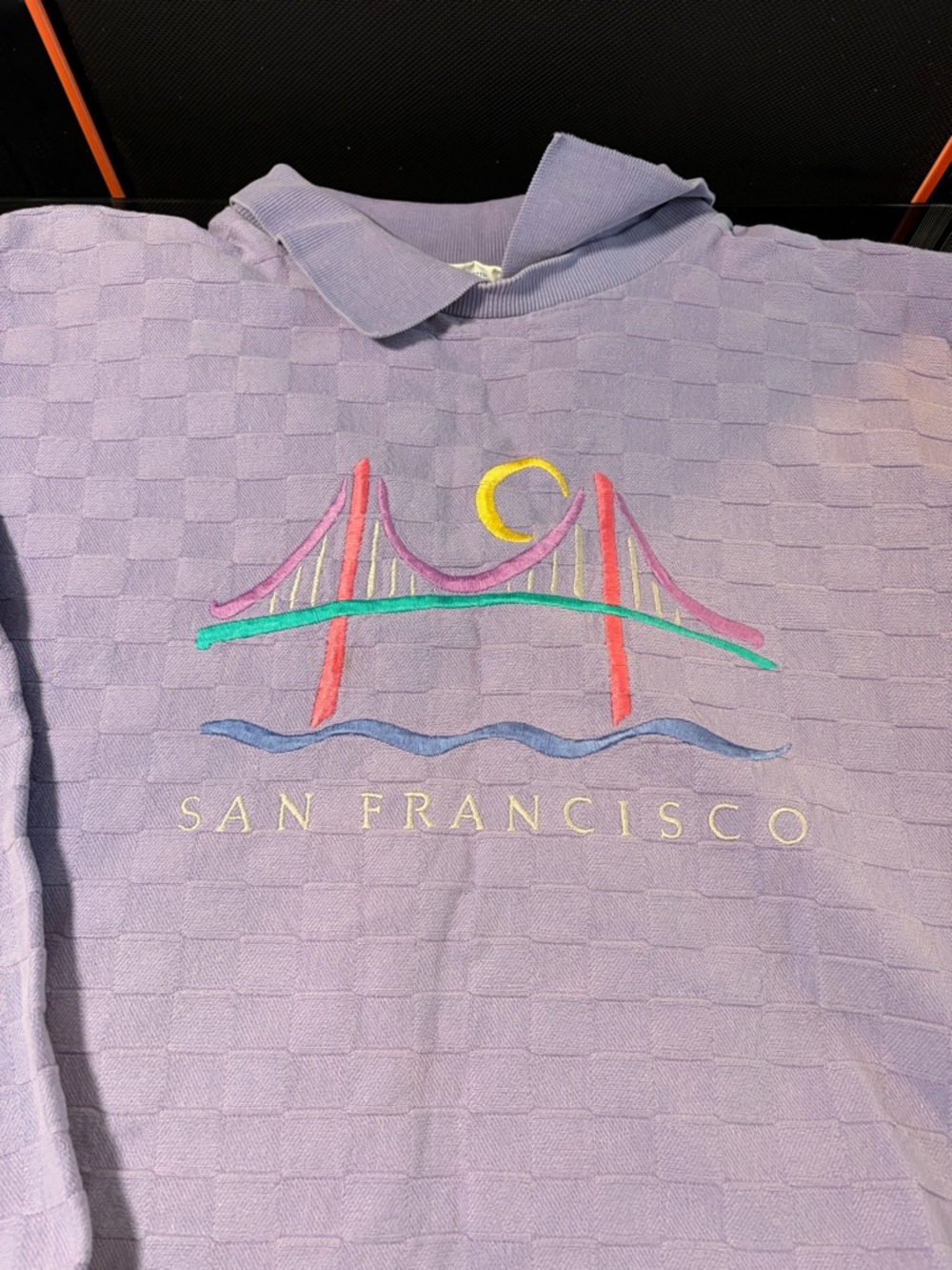 Lavender San Francisco Embroidered Crewneck Sweater